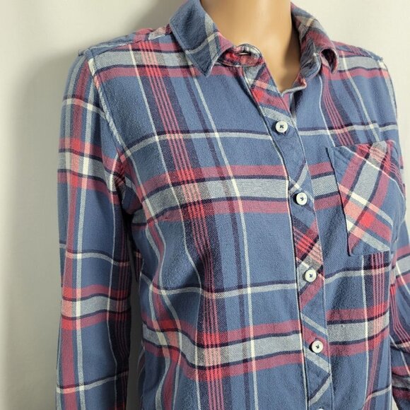 Woolrich Women's Blue/Pink Plaid 100% Cotton Flannel Size M - Picture 2 of 11